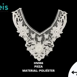 CUELLO POLIESTER BRILLOSO 3D HN986 25 PZ/PQT BLANCO
