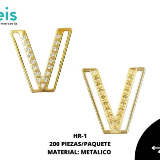 HERRAJE METAL DECORADO V #1 HR-1 200 PZ/PQT DORADO