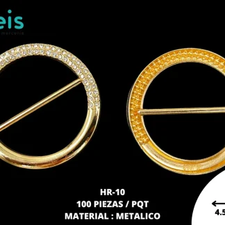 HERRAJE METALICO CON PALITO #10 HR-10 100 PZ/PQT DORADO