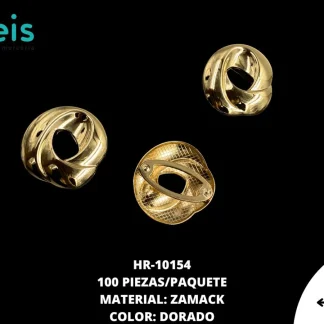 HERRAJE METÁLICO 4.5*4.4CM HR-10154 50 PZ/PQT DORADO