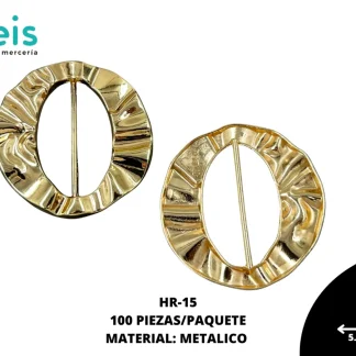 HERRAJE METALICO REDONDO #15 HR-15 100 PZ/PQT DORADO