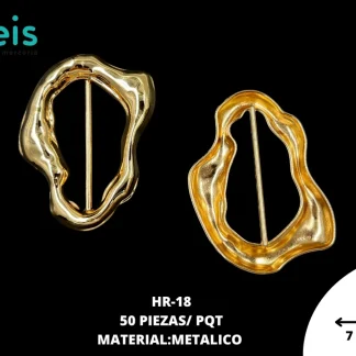 HERRAJE METALICO #18 HR-18 50 PZ/PQT DORADO