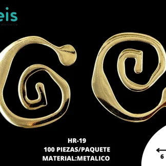 HERRAJE METALICO #19 HR-19 100 PZ/PQT DORADO