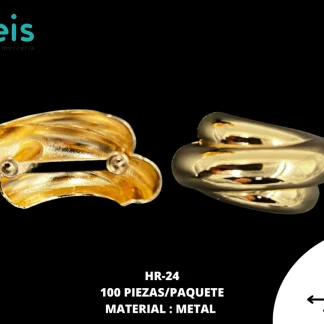 HERRAJE METALICO TRENZA 100 PZ/PQT DORADO