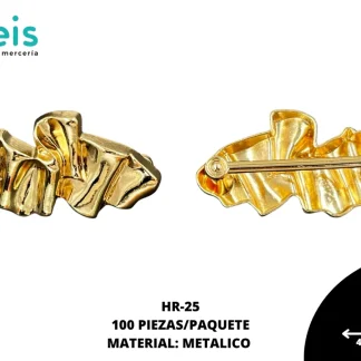 HERRAJE METALICO #25 HR-25 100 PZ/PQT DORADO