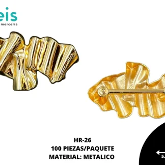 HERRAJE METALICO #26 HR-26 100 PZ/PQT DORADO