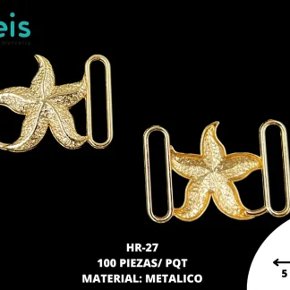HERRAJE METALICO #27 HR-27 100 PZ/PQT DORADO