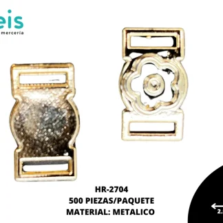 HERRAJE PLASTICO 2704 FLOR 500 PZ/PQT DORADO