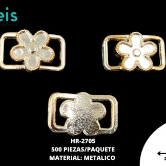 HERRAJE PLASTICO 2705 FLOR 500 PZ/PQT DORADO