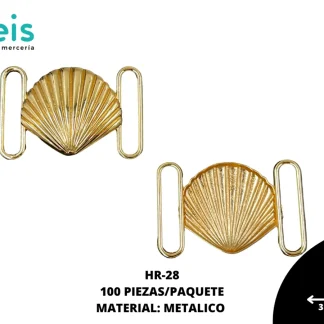 HERRAJE METALICO #28 HR-28 100 PZ/PQT DORADO