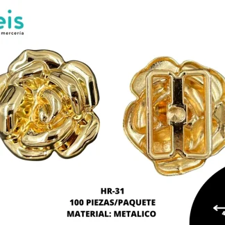 HERRAJE METALICO #31 HR-31 100 PZ/PQT DORADO