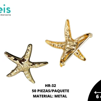HERRAJE METALICO ESTRELLA MAR 50 PZ/PQT DORADO