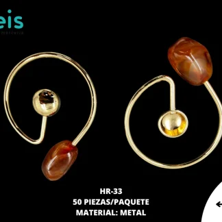 HERRAJE METALICO #33 HR-33 50 PZ/PQT DORADO