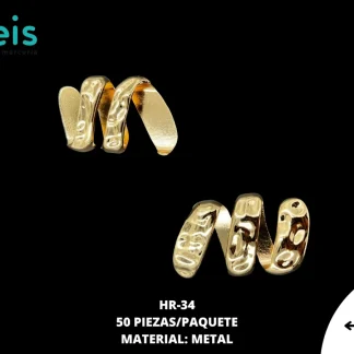 HERRAJE METALICO ESPIRAL #34 HR-34 50 PZ/PQT DORADO