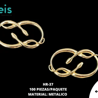 HERRAJE METALICO #37 HR-37 100 PZ/PQT DORADO
