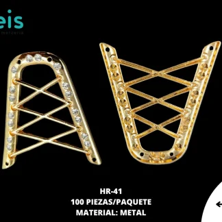 HERRAJE METAL DECORADO V #41 100 PZ/PQT DORADO