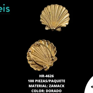 HERRAJE METÁLICO 4.3*4.3CM HR-4626 50 PZ/PQT DORADO