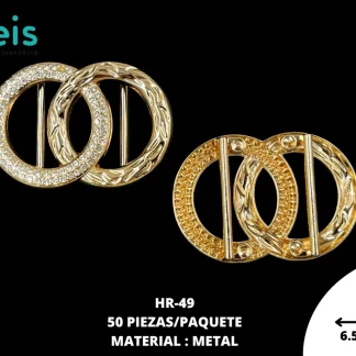 HERRAJE METALICO #49 HR-49 50 PZ/PQT DORADO