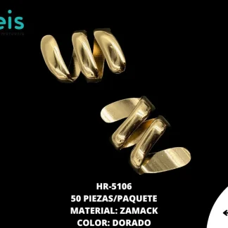 HERRAJE METAL 5.5*3.2CM HR-5106 50 PZ/PQT DORADO