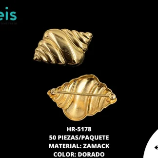 HERRAJE METÁLICO 5.5*3.2CM HR-5178 50 PZ/PQT DORADO
