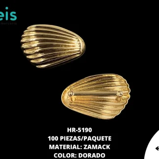 HEBILLA METÁLICA 5*4.5CM HR-5190 50 PZ/PQT DORADO