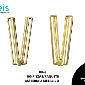 HERRAJE METALICO #6 HR-6 100 PZ/PQT DORADO