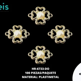 SEPARADOR FLOR HR6733 28X23MM DORADO 100U/PQT