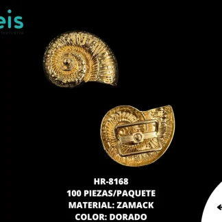 HERRAJE METAL 4.5*3.5CM HR-8168 100 PZ/PQT DORADO
