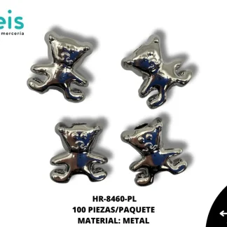 HERRAJE OSO METALICO 100 PZ/PQT HR-8460 PLATA