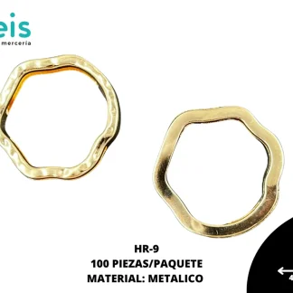 HERRAJE METALICO #9 HR-9 100 PZ/PQT DORADO