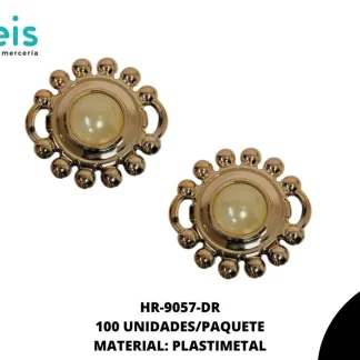 HERRAJE PLASTIMETAL FLOR PERLA 38mm REF: H7 DORADO ROSADO 100 U/PQT