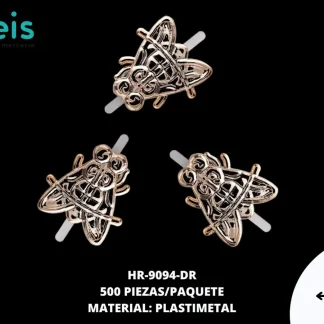 HERRAJE MOSCA 29X22MM REF HM1-2 DORADO ROSADO 500 u/pqt