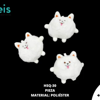 MINI PELUCHE PERRO CHILLON 25 PZ/PQT BLANCO