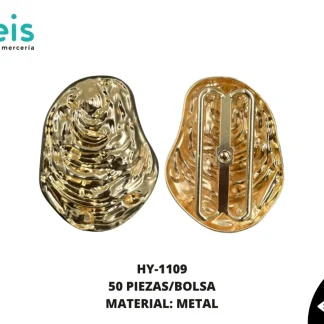 HEBILLA METÁLICA 4*5.4CM HY-1109 PAQx100 UNDS DORADO