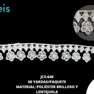GUIPIUR POLIESTER BRILLOSO LENTEJUELA JCS-648 BLANCO 60 YDS/PAQ