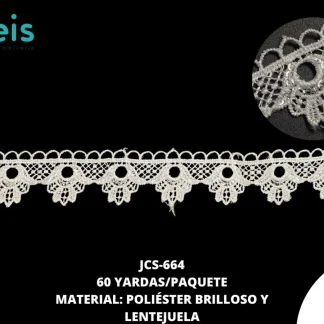 GUIPIUR POLIESTER BRILLOSO LENTEJUELA JCS-664 BLANCO 60 YDS/PAQ