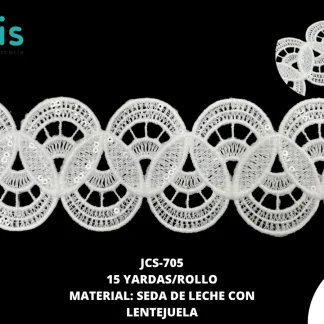 GUIPIUR SEDA DE LECHE LENTEJUELA BLANCO JCS-705