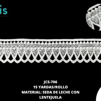 GUIPIUR SEDA DE LECHE LENTEJUELA BLANCO JCS-706