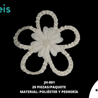 PARCHES PEDRERIA FLOR JH-001 20 PZ/PQT BLANCO