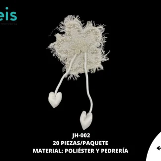 PARCHES PEDRERIA CORAZON JH-002 20 PZ/PQT BLANCO