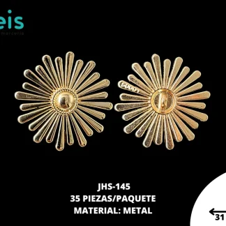BOTON DOUR 3.1CM JHS-145 DORADO 50 PS/PQT