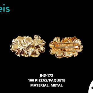 HERRAJE METALICO FLOR AMORFO DORADO JHS-173