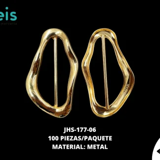 HEBILLA DOUR 6CM JHS-177-6 DORADO 100 PZ/PQT