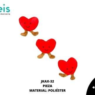 MINI PELUCHE CORAZON 25 PZ/PQT ROJO