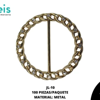HEBILLA METALICA 100 PZ/PQT JL-10 DORADO
