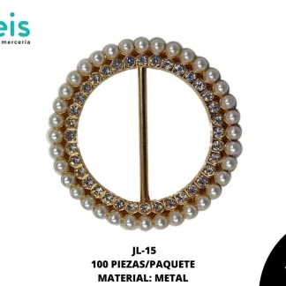 HEBILLA METALICA 100 PZ/PQT JL-15 DORADO