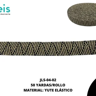 CINTAS ELASTICOS CINTURON JLS-04 50 YDS/R ZIGZAG NEGRO