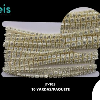 STRASS PLASTICO 8MM 10YD/PAQ BLANCO