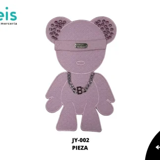 PARCHES PEDRERIA OSO CUERPO COMPLETO CON PERLA JY-002 25 PZ/PQT ROSA