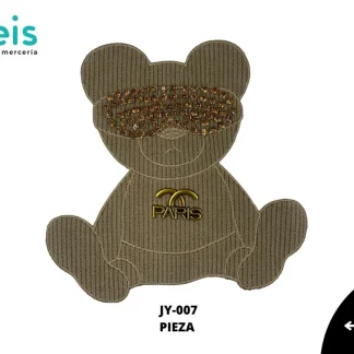 PARCHES PEDRERIA OSO CON LENTES JY-007 25 PZ/PQT CAFÉ